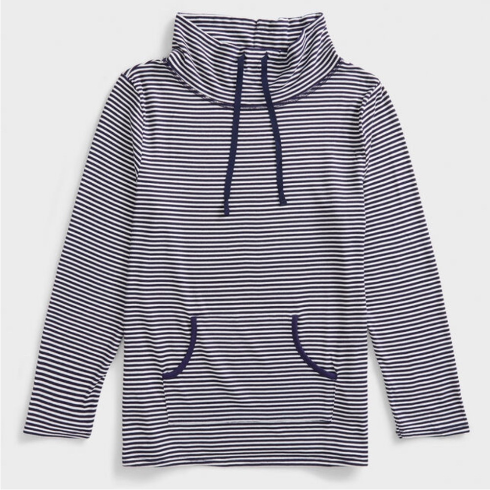 Nautica STRIPE COWL NECK LOUNGE TOP size large nwot
